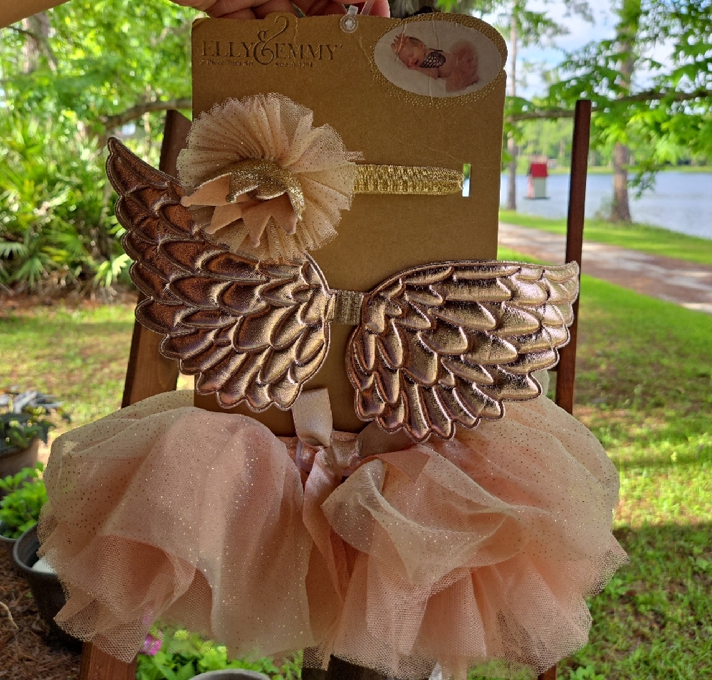Elly & Emmy Rose Gold Three-piece Baby Tutu Set